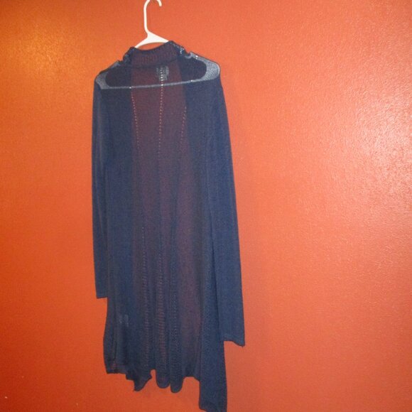 Ariat Woman Medium Dark Blue Long Sleeve Travel Vacation Wrap Sweater - Picture 7 of 9